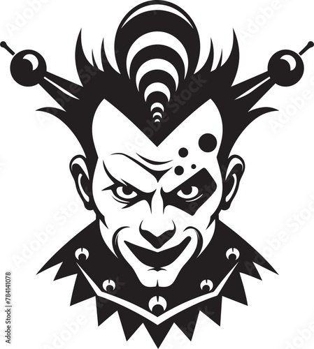 Grinning Ghoul Creepy Clown Vector Logo Sinister Circus Eerie Clown Emblem Design