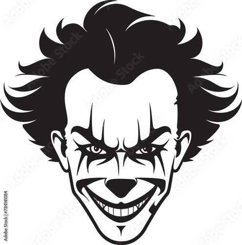 Creepy Capers Spooky Clown Logo Design Phantom Foolery Sinister Clown Emblem