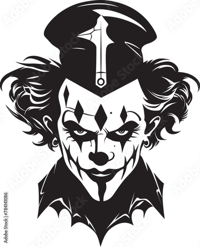 Malevolent Mime Chilling Clown Symbol Icon Nightmare Carnival Haunting Clown Vector