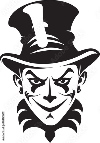 Dark Delight Creepy Clown Emblem Design Cryptic Carnival Sinister Clown Symbol Icon