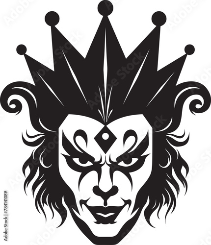 Nightmare Carnival Haunting Clown Vector Creepy Capers Spooky Clown Logo Design
