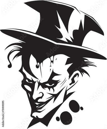 Phantom Festivities Creepy Clown Vector Sinister Showcase Chilling Clown Emblem