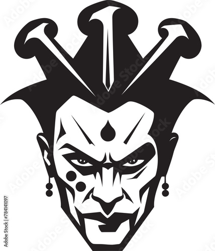 Nightmare Nook Haunting Clown Symbol Icon Malevolent Merrymaking Creepy Clown Logo Design