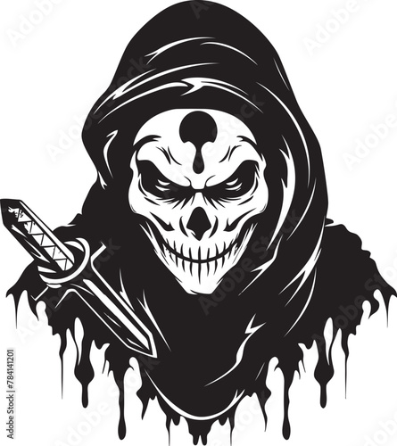Ghastly Grin Creepy Clown Emblem Design Sinister Sideshow Sinister Clown Symbol Icon