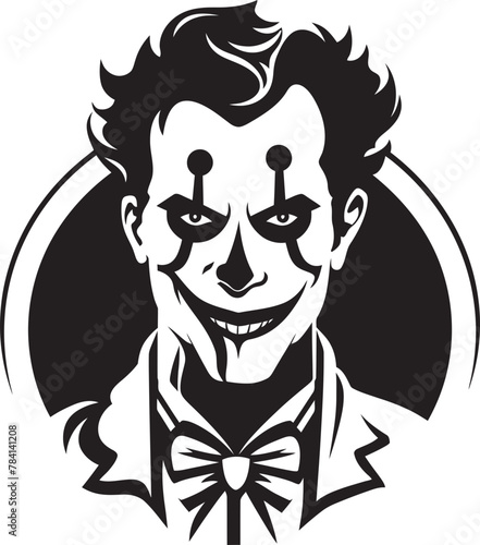 Sinister Showcase Haunting Clown Symbol Icon Ghostly Grins Eerie Clown Logo Design