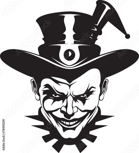 Ghostly Grins Eerie Clown Logo Design Haunting Hilarity Creepy Clown Vector