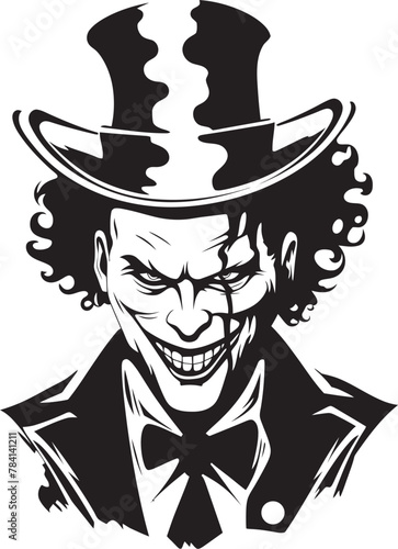 Shadowed Smiles Creepy Clown Vector Icon Phantom Phantasm Sinister Clown Emblem