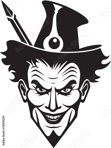 Macabre Mirth Sinister Clown Emblem Twisted Troupe Chilling Clown Symbol Icon