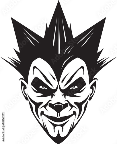 Nightmare Nonsense Haunting Clown Logo Ghastly Giggles Eerie Clown Symbol