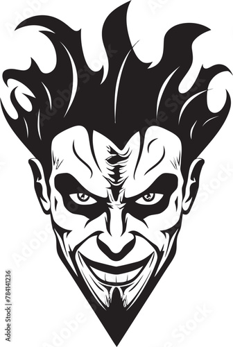 Cryptic Chuckles Chilling Clown Symbol Icon Nightmare Nonsense Haunting Clown Logo