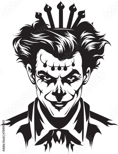 Twisted Tease Chilling Clown Symbol Icon Shadowed Smiles Haunting Clown Vector