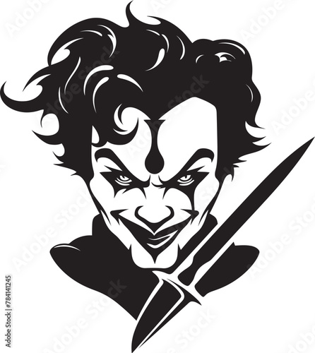 Sinister Showcase Creepy Clown Symbol Icon Ghostly Grins Sinister Clown Logo Design