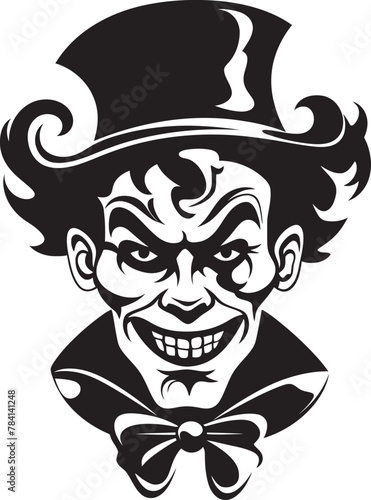 Ghostly Grins Sinister Clown Logo Design Haunting Hilarity Eerie Clown Vector Icon