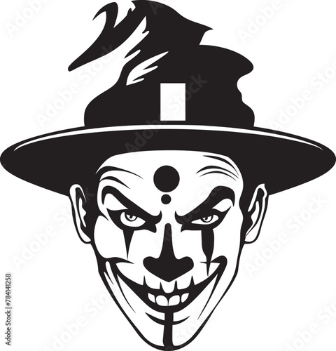 Phantom Phantasm Eerie Clown Emblem Design Sinister Showcase Creepy Clown Symbol Icon