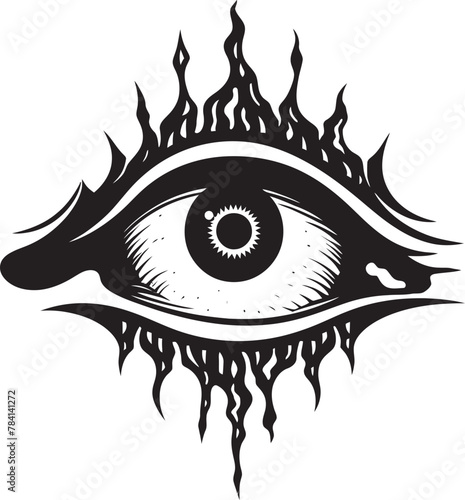 Demonic Insight Devil Hand with Eyeball Vector Inferno View Demons Clutch on Eyeball Logo Design