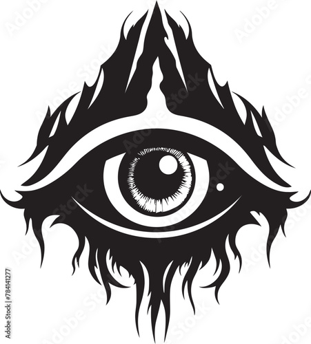 Sinister Stare Demon Hand and Eyeball Symbol Malevolent Glare Devils Grip on Ocular Icon