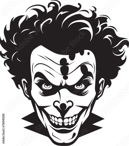 Twisted Circus Eerie Clown Symbol Icon Creepy Carnival Sinister Clown Logo