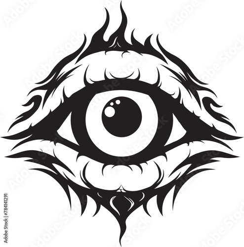 Malefic Stare Devils Grip on Eyeball Symbol Hades Glare Demon Hand and Eyeball Vector Icon