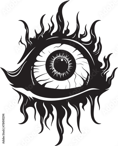 Wicked Watch Devil Hand and Eyeball Emblem Dark Observation Demons Hold on Ocular Symbol