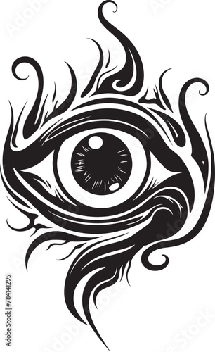 Fiendish Focus Devils Hold on Eyeball Logo Design Sinful Surveillance Demon Hand Holding Eyeball Emblem