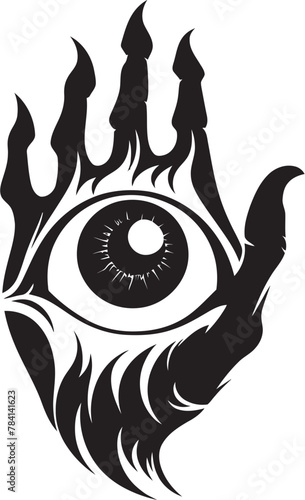 Demonic Stare Sinister Eyeball Icon Sinful Surveillance Devils Hold Emblem
