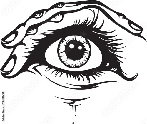 Lucifers Gaze Devils Grasp Vector Demonic Stare Sinister Eyeball Icon
