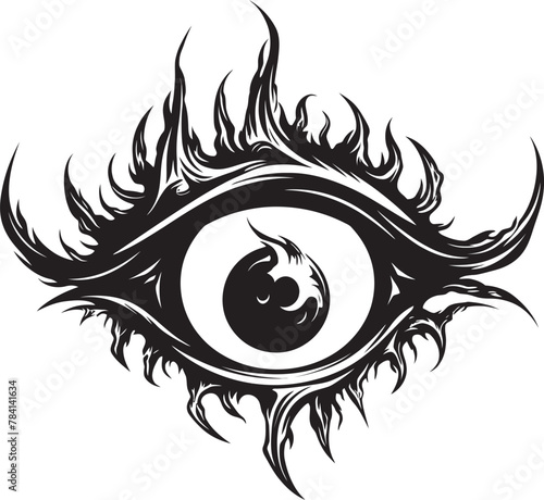 Malevolent Vision Demons Grasp Vector Sinister Seer Devils Hold Emblem