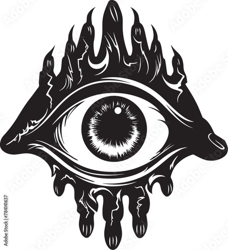 Abyssal Glance Demons Clutch Logo Fiendish Focus Devils Grasp Vector