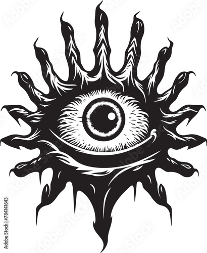 Lucifers Glare Devils Grasp Vector Diabolic Insight Demons Clutch Emblem