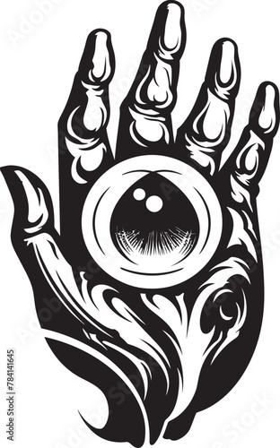 Wicked Watcher Infernal Hand Symbol Lucifers Glare Devils Grasp Vector