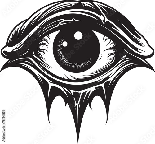 Sinful Surveillance Devils Grasp Icon Abyssal Gaze Sinister Seer Vector