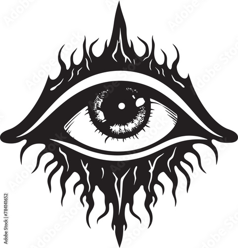 Infernal Gaze Sinister Eyeball Icon Maleficent Focus Devils Grip Design