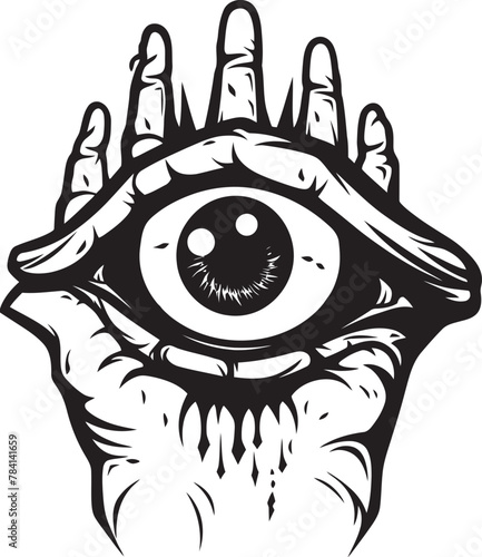 Malevolent Stare Infernal Eyeball Symbol Diabolic Gaze Devils Clasp Vector