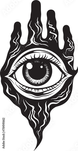 Demonic Observer Sinister Eyeball Emblem Sinful Surveillance Devils Grasp Logo