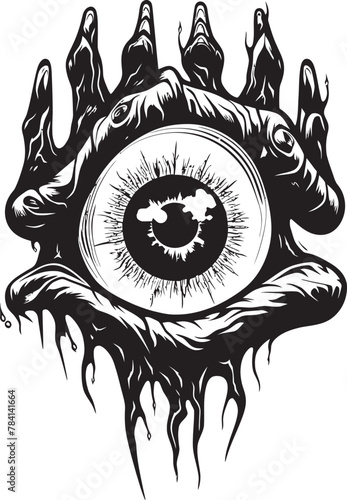 Hellish Insight Devils Hold Vector Malevolent Vision Sinister Eyeball Emblem