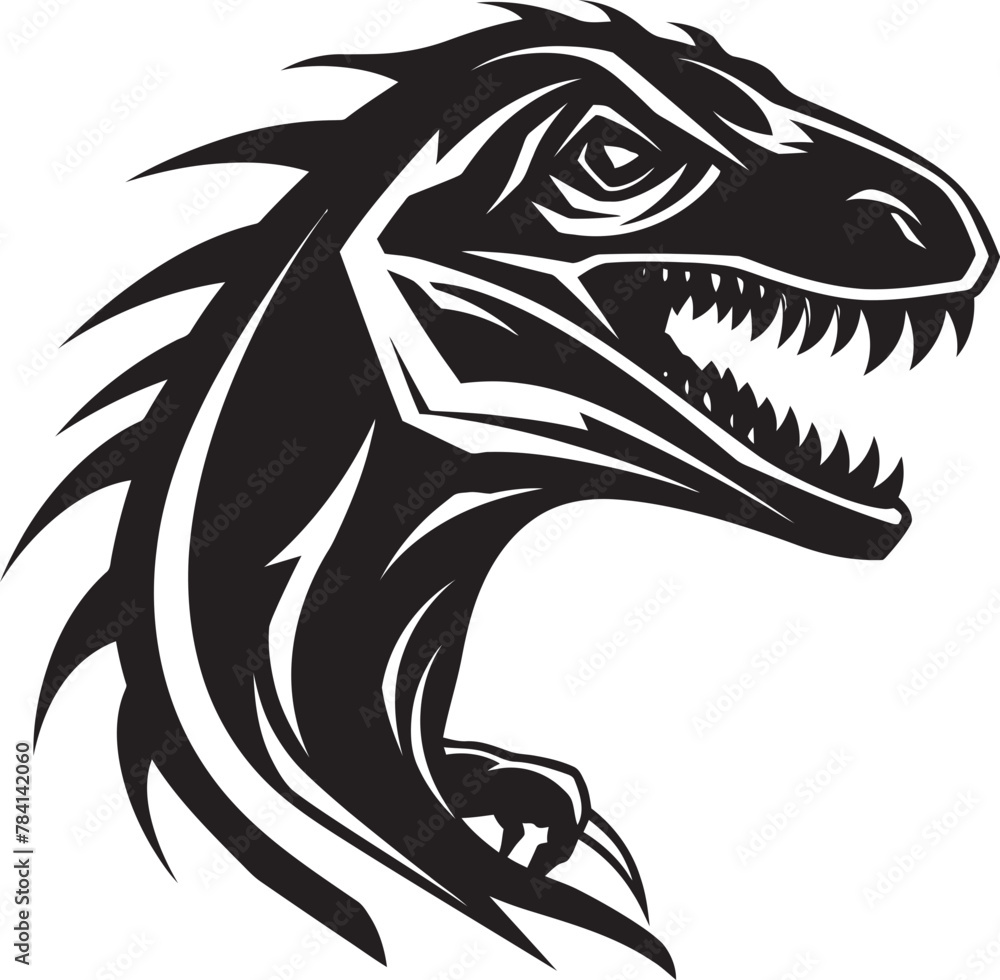 Fototapeta premium Sprinting Saurian Dino Symbol Design Stealthy Stalker Veloci Reptor Vector Logo