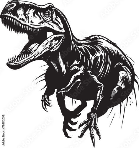 Stealthy Stalker Veloci Reptor Vector Logo Savage Sprinter Dinosaur Emblem Icon