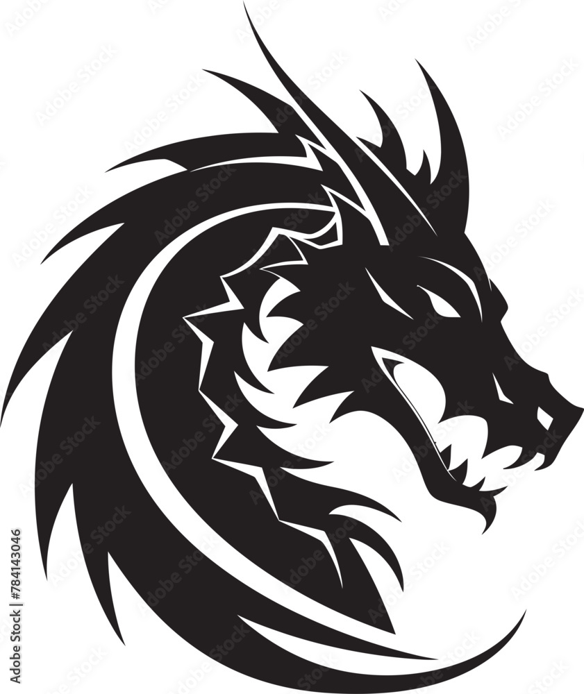 Obraz premium Majestic Myth Dragon Vector Icon Serpent Sovereign Full Body Logo Design