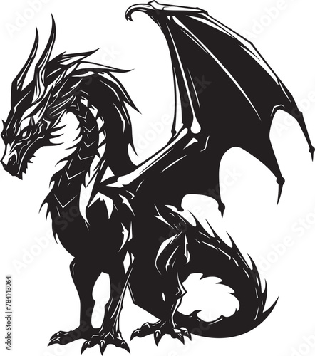 Infernal Creature Dragon Icon Design Sovereign Sentinel Full Body Emblem Symbol