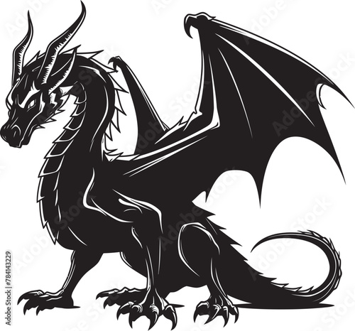 Ethereal Enigma Full Body Dragon Icon Design Legendary Leviathan Dragon Symbol Emblem
