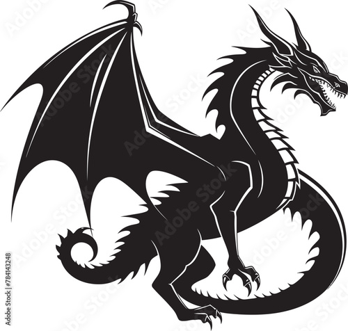 Serpentine Sovereign Full Body Dragon Symbol Draconic Majesty Dragon Emblem Logo