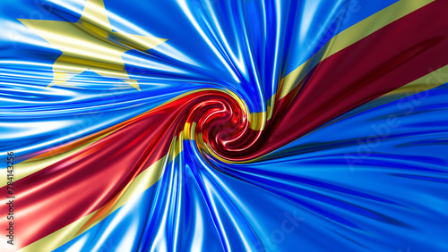 Vibrant Vortex: The Democratic Republic of Congo Flag in Abstract Twirl Art
