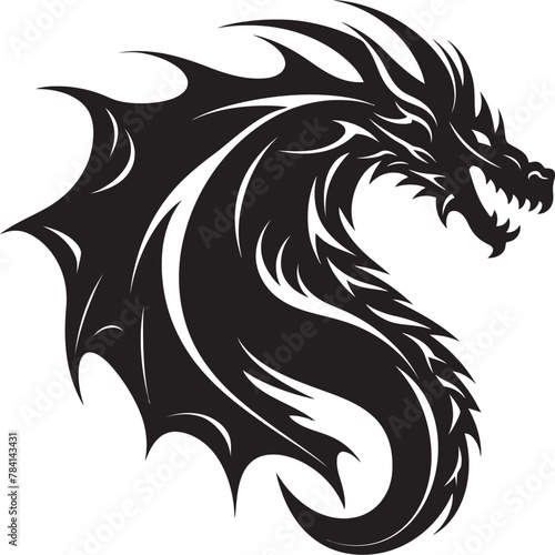 Majestic Mythos Full Body Dragon Logo Emblem Serpentine Sovereign Iconic Dragon Symbol
