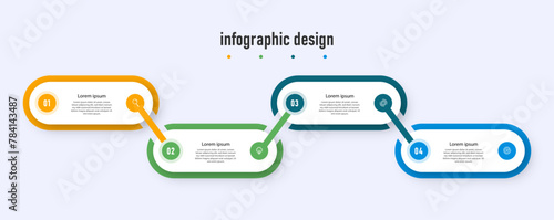 Business infographics template. timeline with 4 steps, options. can be used for workflow diagram, info chart, web design. vector illustration.