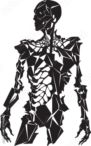 Broken Bones Skeleton Iconic Emblem Fracture Fusion Fractured Skeleton Symbol Design