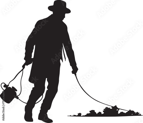 Fume Marshal Man with Fumigator Emblem Pest Neutralizer Vector Logo Symbol