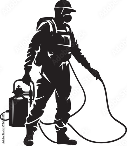 Infestation Investigator Fumigating Man Emblematic Icon Fumigation Sentinel Pest Control Symbol Vector