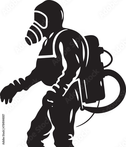 PestPurify Fumigating Man Emblem Design PestPilot Vector Logo Icon