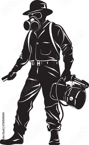 FumeForce Vector Emblem Logo BugBlast Fumigating Man Iconic Design
