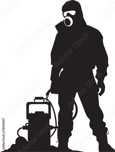 BugBlitz Fumigating Man Symbol Vector FumeFight Pest Control Emblem Icon